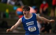 11 September 2021; Callum Keating of Munster competing in the Boy's Shot Put during the Irish Life Health Tailteann Schools' Inter-provincial Games at Morton Stadium in Santry, Dublin. Photo by Harry Murphy/Sportsfile