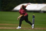 11 September 2021; Vee Buchanan of Bready bowls during the Clear Currency Women's All-Ireland T20 Cup Semi-Final match between Bready and CSNI at Bready Cricket Club in Tyrone. Photo by Ben McShane/Sportsfile