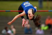 11 September 2021; Ava Rochford of Munster competing in the Girl's High Jump during the Irish Life Health Tailteann Schools' Inter-provincial Games at Morton Stadium in Santry, Dublin. Photo by Harry Murphy/Sportsfile