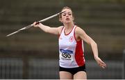 11 September 2021; Ellie McCurdy of Ulster competing in the Girl's Javelin during the Irish Life Health Tailteann Schools' Inter-provincial Games at Morton Stadium in Santry, Dublin. Photo by Harry Murphy/Sportsfile