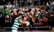 10 September 2021; Roberto Lopes of Shamrock Rovers with supporters following the SSE Airtricity League Premier Division match between Shamrock Rovers and Waterford at Tallaght Stadium in Dublin. Photo by Stephen McCarthy/Sportsfile