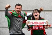 11 September 2021; Mayo supporters Stephen Smith and Annette Garvey from Claremorris, Mayo prior to the GAA Football All-Ireland Senior Championship Final match between Mayo and Tyrone at Croke Park in Dublin. Photo by David Fitzgerald/Sportsfile