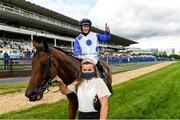 11 September 2021; Gary Carroll on Camorra after winning The Paddy Power Stakes during day one of the Longines Irish Champions Weekend at Leopardstown Racecourse in Dublin. Photo by Matt Browne/Sportsfile