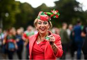 11 September 2021; Mayo supporter Mona McGarry from Ballyhaunis, Mayo prior to the GAA Football All-Ireland Senior Championship Final match between Mayo and Tyrone at Croke Park in Dublin. Photo by David Fitzgerald/Sportsfile