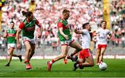 11 September 2021; Conor McKenna of Tyrone is tackled by Bryan Walsh of Mayo during the GAA Football All-Ireland Senior Championship Final match between Mayo and Tyrone at Croke Park in Dublin. Photo by David Fitzgerald/Sportsfile