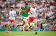 11 September 2021; Matthew Ruane of Mayo in action against Brian Kennedy of Tyrone during the GAA Football All-Ireland Senior Championship Final match between Mayo and Tyrone at Croke Park in Dublin. Photo by Stephen McCarthy/Sportsfile