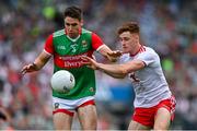 11 September 2021; Lee Keegan of Mayo in action against Conor Meyler of Tyrone during the GAA Football All-Ireland Senior Championship Final match between Mayo and Tyrone at Croke Park in Dublin. Photo by Brendan Moran/Sportsfile