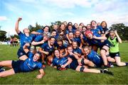 11 September 2021; Leinster players celebrate after the PwC U18 Women’s Interprovincial Championship Round 3 match between Leinster and Munster at MU Barnhall in Leixlip, Kildare. Photo by Michael P Ryan/Sportsfile