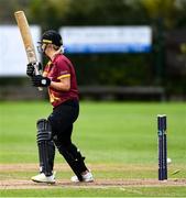 11 September 2021; Jemma Rankin of Bready has her wicket taken by Clíona Tucker of Pembroke during the Clear Currency Women’s All-Ireland T20 Cup Final match between Bready cricket club and Pembroke cricket club at Bready Cricket Club in Tyrone. Photo by Ben McShane/Sportsfile