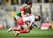 11 September 2021; Ronan McNamee of Tyrone in action against Pádraig O'Hora of Mayo during the GAA Football All-Ireland Senior Championship Final match between Mayo and Tyrone at Croke Park in Dublin. Photo by David Fitzgerald/Sportsfile