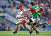 11 September 2021; Peter Harte of Tyrone in action against Kevin McLoughlin of Mayo during the GAA Football All-Ireland Senior Championship Final match between Mayo and Tyrone at Croke Park in Dublin. Photo by Piaras Ó Mídheach/Sportsfile