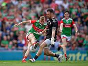 11 September 2021; Bryan Walsh of Mayo has a shot on goal blocked by Tyrone goalkeeper Niall Morgan during the GAA Football All-Ireland Senior Championship Final match between Mayo and Tyrone at Croke Park in Dublin. Photo by Ray McManus/Sportsfile