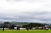 11 September 2021; A general view of the action during the Clear Currency Women’s All-Ireland T20 Cup Final match between Bready cricket club and Pembroke cricket club at Bready Cricket Club in Tyrone. Photo by Ben McShane/Sportsfile