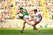 11 September 2021; Matthew Donnelly of Tyrone in action against Stephen Coen of Mayo, 6, during the GAA Football All-Ireland Senior Championship Final match between Mayo and Tyrone at Croke Park in Dublin. Photo by David Fitzgerald/Sportsfile