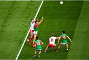 11 September 2021; Aidan O'Shea of Mayo in action against Ronan McNamee of Tyrone the GAA Football All-Ireland Senior Championship Final match between Mayo and Tyrone at Croke Park in Dublin. Photo by Daire Brennan/Sportsfile