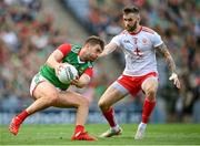 11 September 2021; Aidan O'Shea of Mayo in action against Ronan McNamee of Tyrone during the GAA Football All-Ireland Senior Championship Final match between Mayo and Tyrone at Croke Park in Dublin. Photo by Stephen McCarthy/Sportsfile