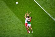 11 September 2021; Conor McKenna of Tyrone in action against Lee Keegan of Mayo the GAA Football All-Ireland Senior Championship Final match between Mayo and Tyrone at Croke Park in Dublin. Photo by Daire Brennan/Sportsfile