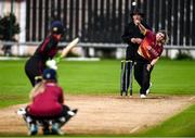 11 September 2021; Stephanie Wilkinson of Bready bowls during the Clear Currency Women’s All-Ireland T20 Cup Final match between Bready cricket club and Pembroke cricket club at Bready Cricket Club in Tyrone. Photo by Ben McShane/Sportsfile