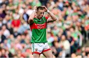 11 September 2021; Ryan O'Donoghue of Mayo reacts after missing a penalty during the GAA Football All-Ireland Senior Championship Final match between Mayo and Tyrone at Croke Park in Dublin. Photo by Seb Daly/Sportsfile