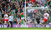 11 September 2021; Tommy Conroy of Mayo shoots wide of goal during the GAA Football All-Ireland Senior Championship Final match between Mayo and Tyrone at Croke Park in Dublin. Photo by Stephen McCarthy/Sportsfile