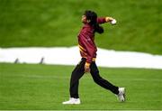 11 September 2021; Mansie Bhavsar of Bready fields a ball during the Clear Currency Women’s All-Ireland T20 Cup Final match between Bready cricket club and Pembroke cricket club at Bready Cricket Club in Tyrone. Photo by Ben McShane/Sportsfile