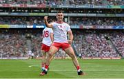 11 September 2021; Darren McCurry of Tyrone celebrates after a late point during the GAA Football All-Ireland Senior Championship Final match between Mayo and Tyrone at Croke Park in Dublin. Photo by Ramsey Cardy/Sportsfile