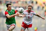 11 September 2021; Patrick Durcan of Mayo in action against Frank Burns of Tyrone during the GAA Football All-Ireland Senior Championship Final match between Mayo and Tyrone at Croke Park in Dublin. Photo by Seb Daly/Sportsfile