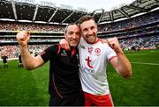 11 September 2021; Niall Sludden, right, and Tyrone joint-manager Brian Dooher after winning the GAA Football All-Ireland Senior Championship Final match between Mayo and Tyrone at Croke Park in Dublin. Photo by David Fitzgerald/Sportsfile