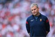 11 September 2021; Mayo manager James Horan reacts to his side's defeat in the GAA Football All-Ireland Senior Championship Final match between Mayo and Tyrone at Croke Park in Dublin. Photo by Ramsey Cardy/Sportsfile