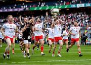 11 September 2021; Tyrone players, led by Frank Burns celebrate with the Sam Maguire Cup after their side's victory over Mayo in the GAA Football All-Ireland Senior Championship Final match at Croke Park in Dublin. Photo by Seb Daly/Sportsfile