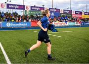 11 September 2021; Aine Donnelly of Leinster runs out before the Vodafone Women’s Interprovincial Championship Round 3 match between Leinster and Munster at Energia Park in Dublin. Photo by Harry Murphy/Sportsfile