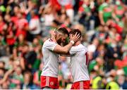 11 September 2021; Ronan McNamee, left, and Conor Meyler of Tyrone celebrate at the final whistle after their side's victory over Mayo in the GAA Football All-Ireland Senior Championship Final match at Croke Park in Dublin. Photo by Seb Daly/Sportsfile