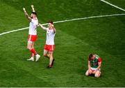 11 September 2021; Ronan McNamee, left, and Conor Meyler of Tyrone celebrate, as Ryan O'Donoghue of Mayo falls to the pitch after the GAA Football All-Ireland Senior Championship Final match between Mayo and Tyrone at Croke Park in Dublin. Photo by Daire Brennan/Sportsfile