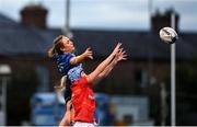 11 September 2021; Mairead Holohan of Leinster wins possession in the lineout against Clodagh O'Halloran of Munster during the Vodafone Women’s Interprovincial Championship Round 3 match between Leinster and Munster at Energia Park in Dublin. Photo by Harry Murphy/Sportsfile