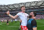 11 September 2021; Conor Meyler of Tyrone celebrates with selector Joe McMahon after the GAA Football All-Ireland Senior Championship Final match between Mayo and Tyrone at Croke Park in Dublin. Photo by Piaras Ó Mídheach/Sportsfile