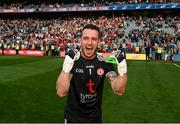 11 September 2021; Tyrone goalkeeper Niall Morgan celebrates after the GAA Football All-Ireland Senior Championship Final match between Mayo and Tyrone at Croke Park in Dublin. Photo by Stephen McCarthy/Sportsfile