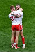 11 September 2021; Ronan McNamee, right, and Cathal McShane of Tyrone celebrate after the GAA Football All-Ireland Senior Championship Final match between Mayo and Tyrone at Croke Park in Dublin. Photo by Daire Brennan/Sportsfile