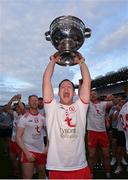 11 September 2021; Kieran McGeary of Tyrone celebrates with the Sam Maguire Cup after the GAA Football All-Ireland Senior Championship Final match between Mayo and Tyrone at Croke Park in Dublin. Photo by Ramsey Cardy/Sportsfile