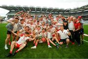 11 September 2021; Tyrone players celebrate with the Sam Maguire Cup after the GAA Football All-Ireland Senior Championship Final match between Mayo and Tyrone at Croke Park in Dublin. Photo by Stephen McCarthy/Sportsfile
