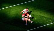 11 September 2021; Ryan O'Donoghue of Mayo in action against Michael McKernan of Tyrone during the GAA Football All-Ireland Senior Championship Final match between Mayo and Tyrone at Croke Park in Dublin. Photo by Daire Brennan/Sportsfile