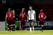 11 September 2021; Sami Ben Amar of Dundalk reacts to his side conceding a goal during the SSE Airtricity League Premier Division match between Longford Town and Dundalk at Bishopsgate in Longford. Photo by Michael P Ryan/Sportsfile