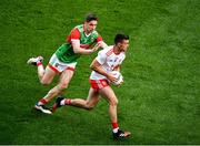 11 September 2021; Darren McCurry of Tyrone in action against Lee Keegan of Mayo during the GAA Football All-Ireland Senior Championship Final match between Mayo and Tyrone at Croke Park in Dublin. Photo by Daire Brennan/Sportsfile