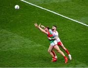 11 September 2021; Aidan O'Shea of Mayo in action against Ronan McNamee of Tyrone during the GAA Football All-Ireland Senior Championship Final match between Mayo and Tyrone at Croke Park in Dublin. Photo by Daire Brennan/Sportsfile