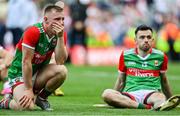 11 September 2021; A dejected Ryan O'Donoghue and Kevin McLoughlin of Mayo after the GAA Football All-Ireland Senior Championship Final match between Mayo and Tyrone at Croke Park in Dublin. Photo by Brendan Moran/Sportsfile