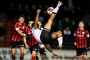 11 September 2021; Sami Ben Amar of Dundalk has an over head kick on goal during the SSE Airtricity League Premier Division match between Longford Town and Dundalk at Bishopsgate in Longford. Photo by Michael P Ryan/Sportsfile