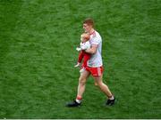 11 September 2021; Peter Harte of Tyrone, holding his 10 month old daughter Ava after the GAA Football All-Ireland Senior Championship Final match between Mayo and Tyrone at Croke Park in Dublin. Photo by Daire Brennan/Sportsfile