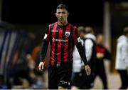 11 September 2021; Aaron Robinson of Longford Town leaves the field after been sent off during the SSE Airtricity League Premier Division match between Longford Town and Dundalk at Bishopsgate in Longford. Photo by Michael P Ryan/Sportsfile