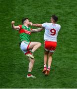 11 September 2021; Matthew Ruane of Mayo and Conn Kilpatrick of Tyrone get involved in a scuffle which resulted in Ruane getting sent off during the GAA Football All-Ireland Senior Championship Final match between Mayo and Tyrone at Croke Park in Dublin. Photo by Daire Brennan/Sportsfile