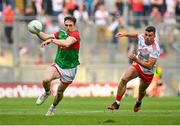 11 September 2021; Patrick Durcan of Mayo in action against Darren McCurry of Tyrone during the GAA Football All-Ireland Senior Championship Final match between Mayo and Tyrone at Croke Park in Dublin. Photo by Seb Daly/Sportsfile