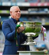 11 September 2021; 1996 Meath captain Tommy Dowd brings out the Sam Maguire Cup before the GAA Football All-Ireland Senior Championship Final match between Mayo and Tyrone at Croke Park in Dublin. Photo by Seb Daly/Sportsfile